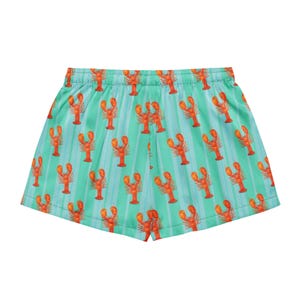 Lobster Pajama Shorts – Striped Sleepwear Bottoms | Coastal Lounge Shorts | Matching PJs & Swimsuit Available | Cabana Crashers