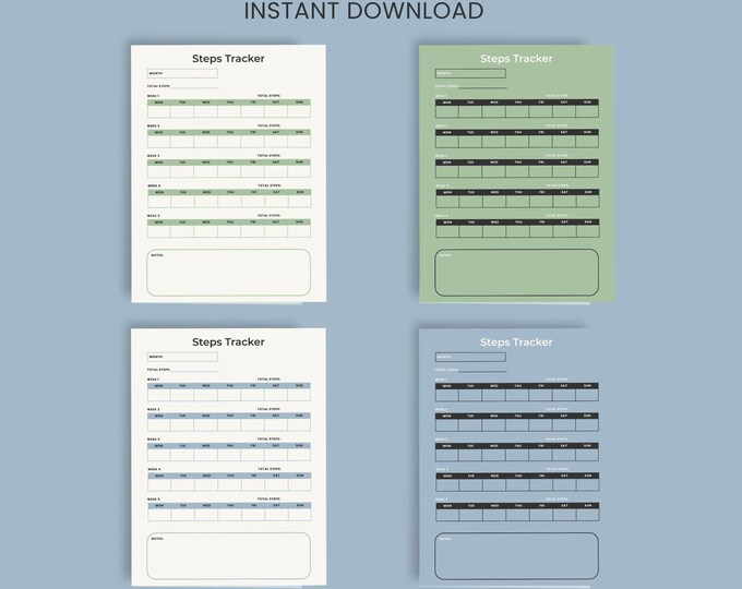 Step Tracker Printable PDF, Walking Challenge, Workout, Exercise ...