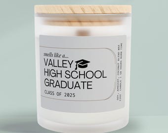 High School Grad Candle Gift, Smells Like a High School Graduate Candle, Custom Graduate Gift, Student Gift, Personalized Graduation Gift