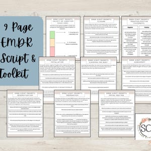 EMDR Script, EMDR Worksheets, 9 Pages, EMDR Toolkit, emdr work, emdr therapist, emdr therapy, emdr journal, printable pdf therapy worksheet