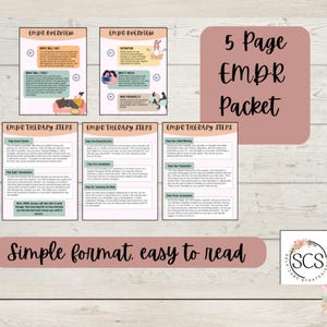 EMDR Packet, EMDR workbook, 5 pages of EMDR worksheets, printable therapy, emdr therapist, emdr work, emdr journal, emdr therapy, emdr ocd