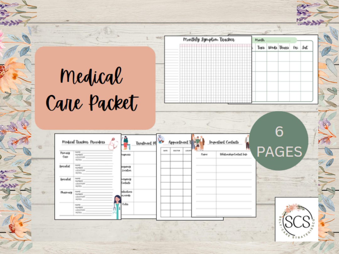 Medical Tracking Packet,treatment Plan, Medical Log, Illness Report ...