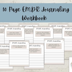 EMDR 10 page journal, emdr worksheet, emdr workbook, emdr therapy, emdr treatment plan journal, cognitive processing, emdr PDF printabl