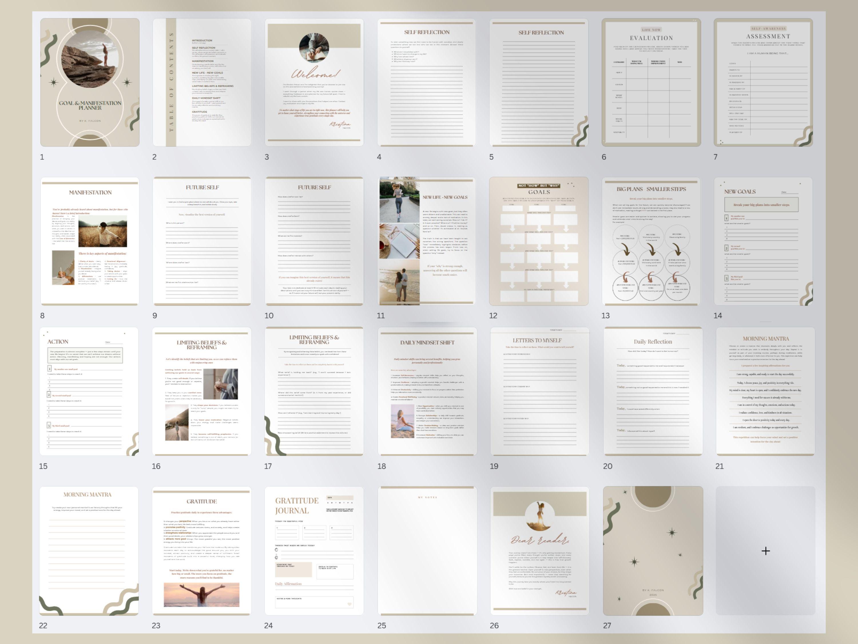 Goal & Manifestation Planner – Printable Digital Journal for Personal ...