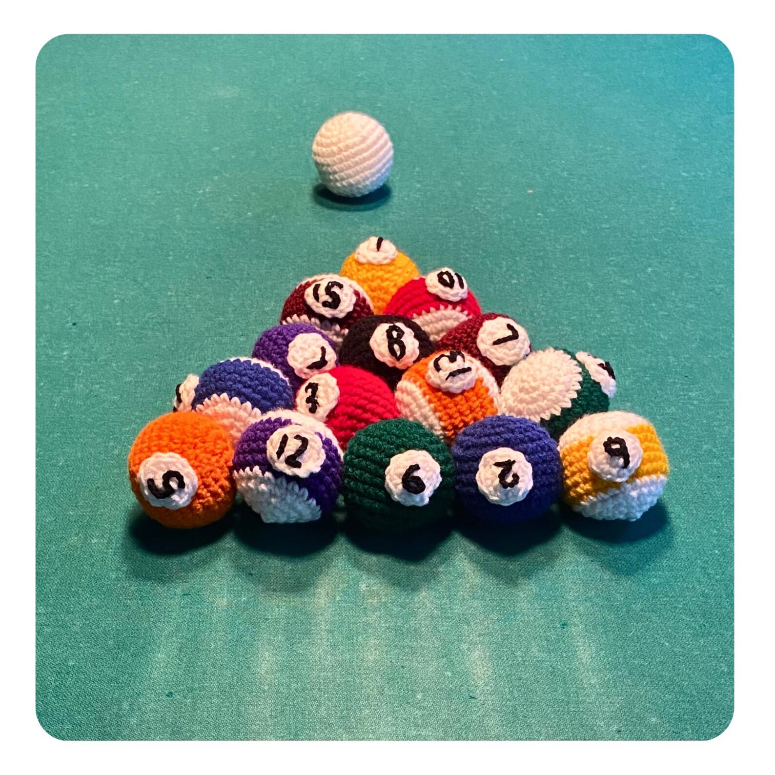 Crochet Pool Ball Set – Life-size Amigurumi Pattern ONLY | Game Room ...