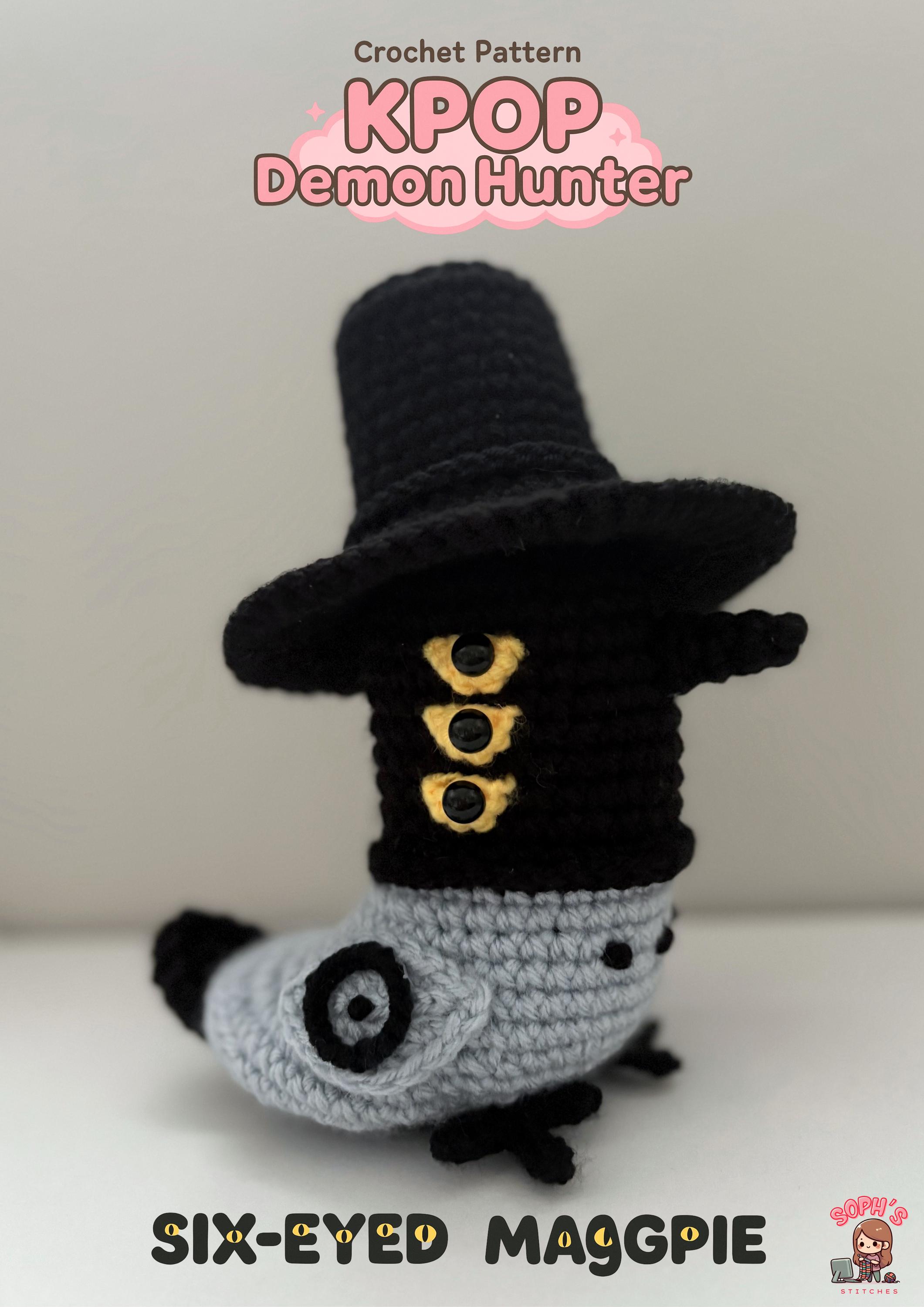 Six-eyed Magpie Amigurumi Crochet Pattern | KPOP Demon Hunter