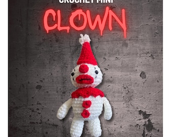 Crochet Pookie the Clown – Amigurumi Pattern ONLY | Whimsical Toy Crochet | Handmade Shelf Decor | Beginner Softie Pattern PDF