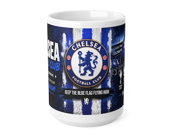 Duży kubek 15 uncji dla kibiców Chelsea FC, prezent dla kibica Chelsea