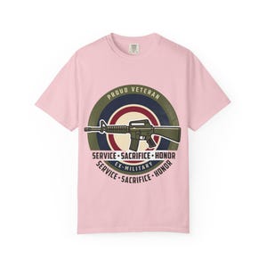 Proud Veteran Rifle Emblem T-Shirt Service Sacrifice Honor image 14