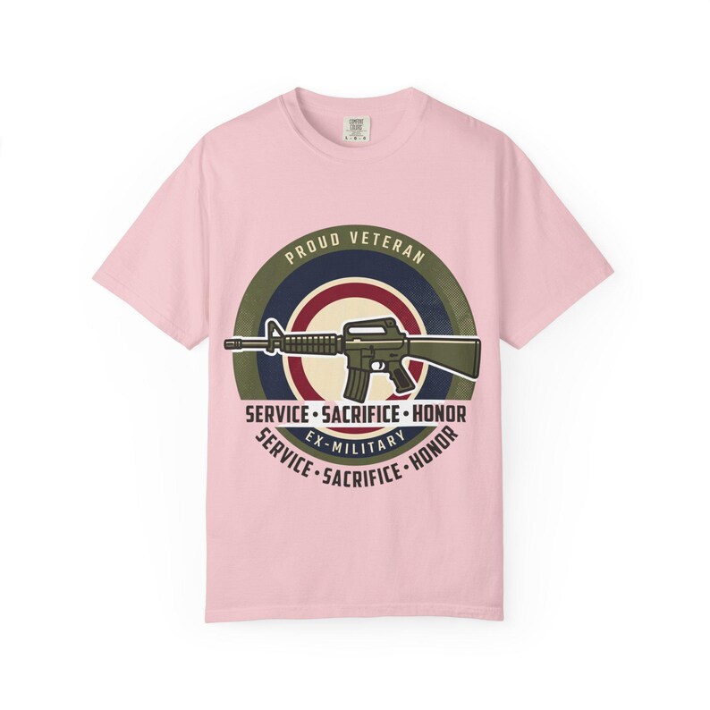 Proud Veteran Rifle Emblem T-Shirt Service Sacrifice Honor image 14