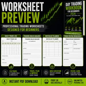 Day Trading Workbook for Beginners 2026 116 Page PDF Download - Etsy