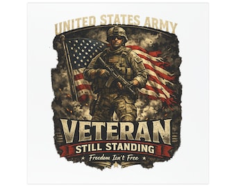 United States Army Veteran Still Standing Car Magnet Patriotic Military Flag