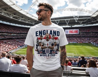 Koszulka kibica piłkarskiego Anglii: Koszulka piłkarska Mistrzostw Świata 2026, koszulka meczowa Wembley