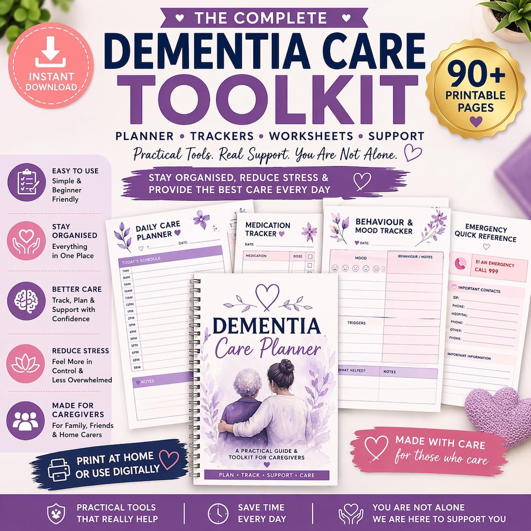 Dementia Care Planner Printable Caregiver Toolkit PDF 96 Pages - Etsy