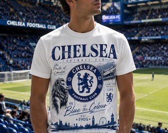 Chelsea Football Club Logo T-Shirt Vintage Stamford Bridge Design