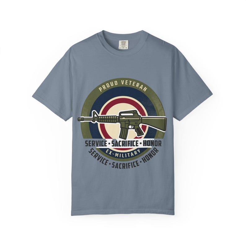 Proud Veteran Rifle Emblem T-Shirt Service Sacrifice Honor image 10