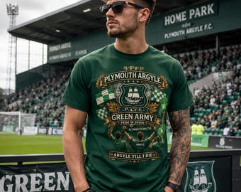 Koszulka Argyle Till I Die z nadrukiem Plymouth Football Fan Tee w kolorze zielonym w stylu wojskowym