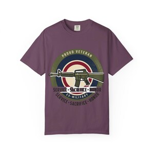 Proud Veteran Rifle Emblem T-Shirt Service Sacrifice Honor image 15
