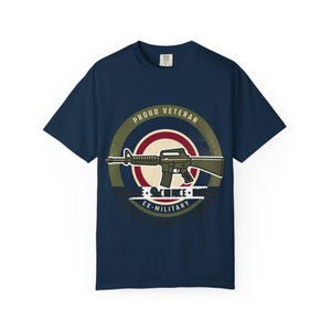 Proud Veteran Rifle Emblem T-Shirt Service Sacrifice Honor image 11