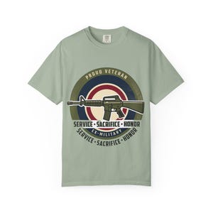 Proud Veteran Rifle Emblem T-Shirt Service Sacrifice Honor image 6