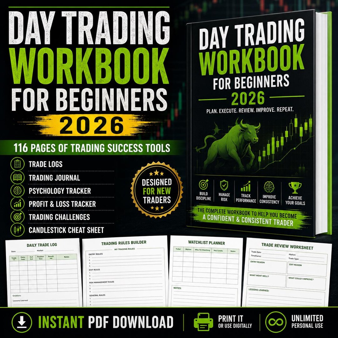 Day Trading Workbook for Beginners 2026 116 Page PDF Download - Etsy
