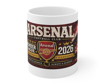 Kubek mistrzów Arsenalu 2026, kubek zwycięzcy Premier League, prezent dla kibica piłki nożnej