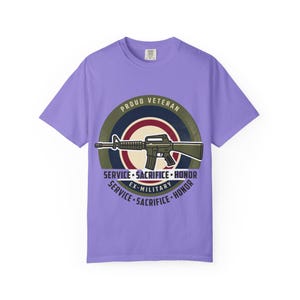 Proud Veteran Rifle Emblem T-Shirt Service Sacrifice Honor image 12