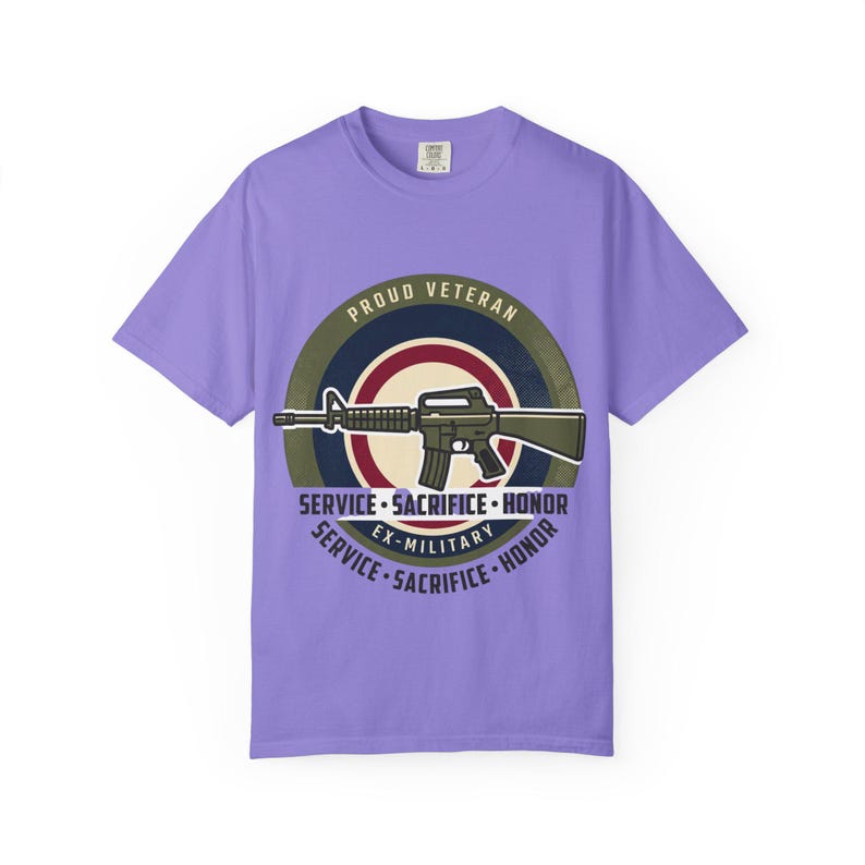 Proud Veteran Rifle Emblem T-Shirt Service Sacrifice Honor image 12