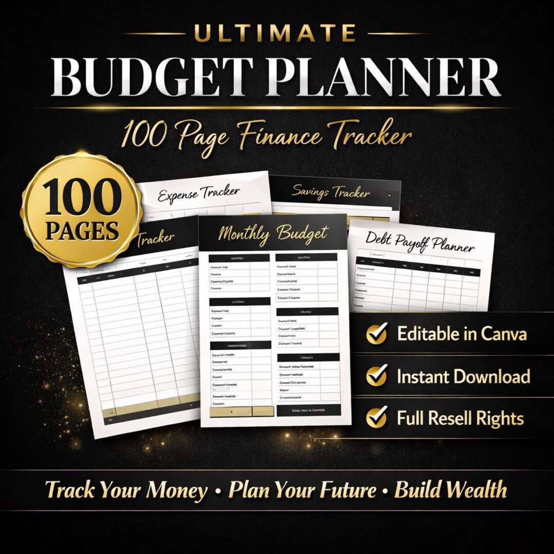 Ultimate Budget Planner Canva Template 100 Page Finance Tracker Resell ...
