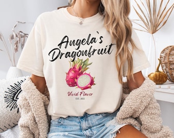 Custom Dragonfruit Retro Graphic Shirt, Vintage Label T-Shirt, Exotic Fruit Lover Tee, Cute Gardening Foodie Gift for Gardener Farmer