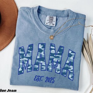 Custom Camo Mama Shirt, Blue Mama Shirt, Mothers Day Gift, Girly Aesthetic Gift For Mom, Cute Mom Tee, Camouflage Hunter Hunting TShirt