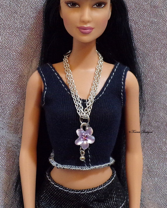 Doll Enamel Lilac Flower Pendant Double Chain Necklace for Barbie or Same  Size Dolls Handmade Custom by Torresdesigns Ready to Ship -  Canada
