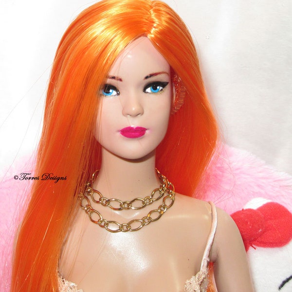 Doll Necklace Short Double Gold Chain for Tonner Tyler Sydney or same size shape Doll Handmade Custom by TorresDesigns - Ready To Ship