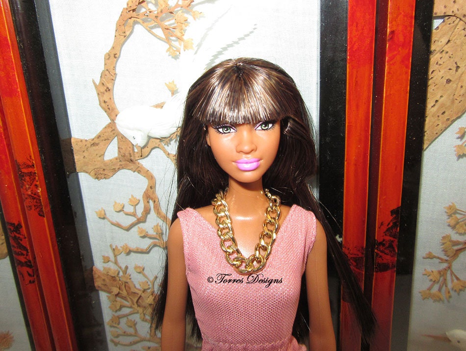 Barbie Doll Thick Gold Chain Necklace 