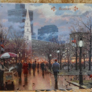Wonderful Rectangular Plate By Thomas Kinkade~Boston~The Bradford Exchange~Limited Edition~1994