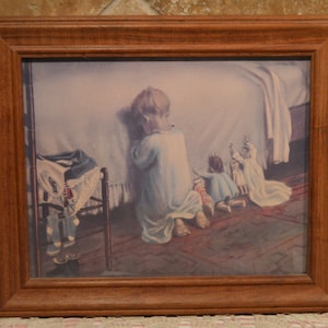 Precious Framed Nursery Decor~Hear My Dollies&#39; Prayer&quot;~Art By Mary Sigsbee Ker~About 12 1/4&quot; x 10 1/4&quot; Overall~