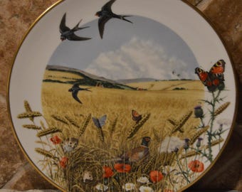1979 Royal Worcester Sammelteller ~Kunst von Peter Barrett~Die Weizenfelder im August~Franklin Mint