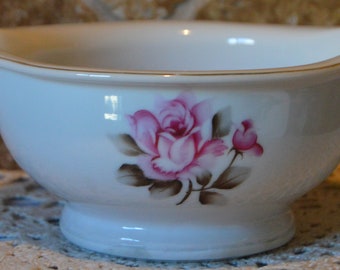 Preciosa salsera Noritake Kutani vintage con dos boquillas ~ Rosa palo ~ Ribete dorado ~ Marcada como Seiki China ~ Pintada a mano ~ ¡Tenemos más piezas!