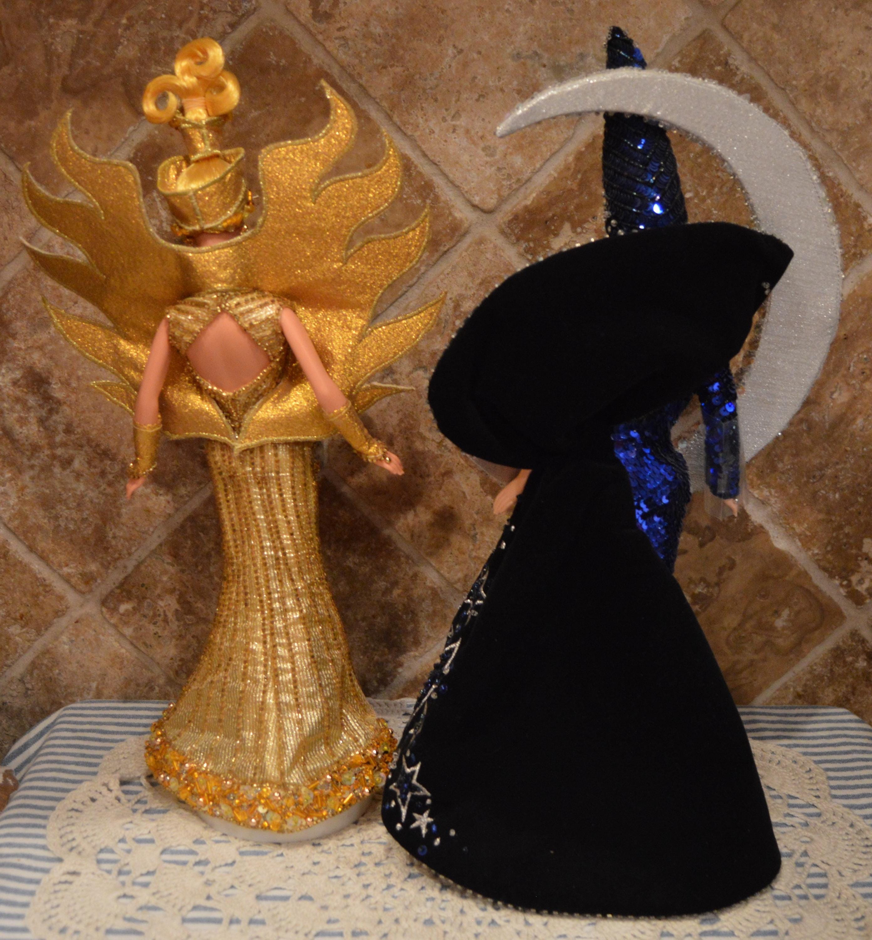 Goddess of the Sun Barbie and Moon Goddess Barbie~wearing Bob