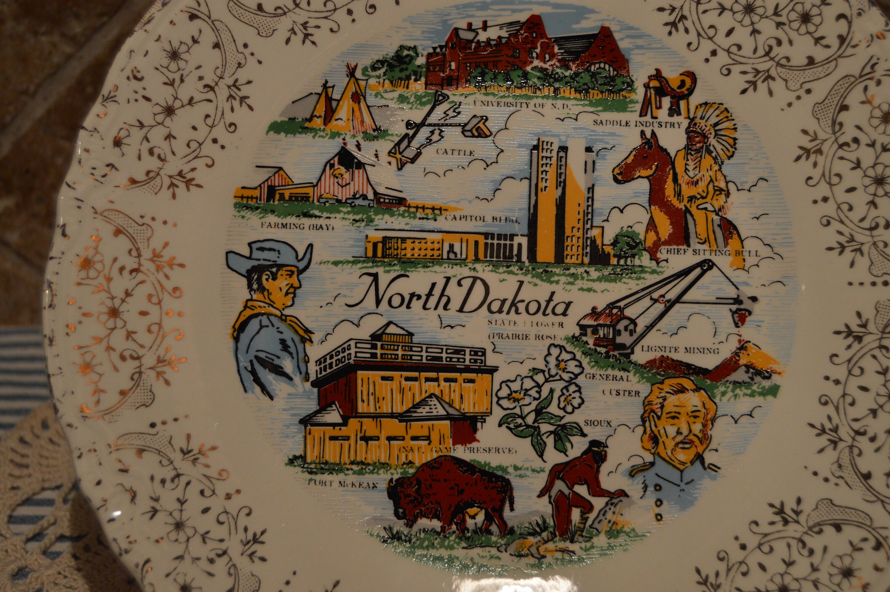 Vintage North Dakota Collector Plate9 1/2 in Etsy