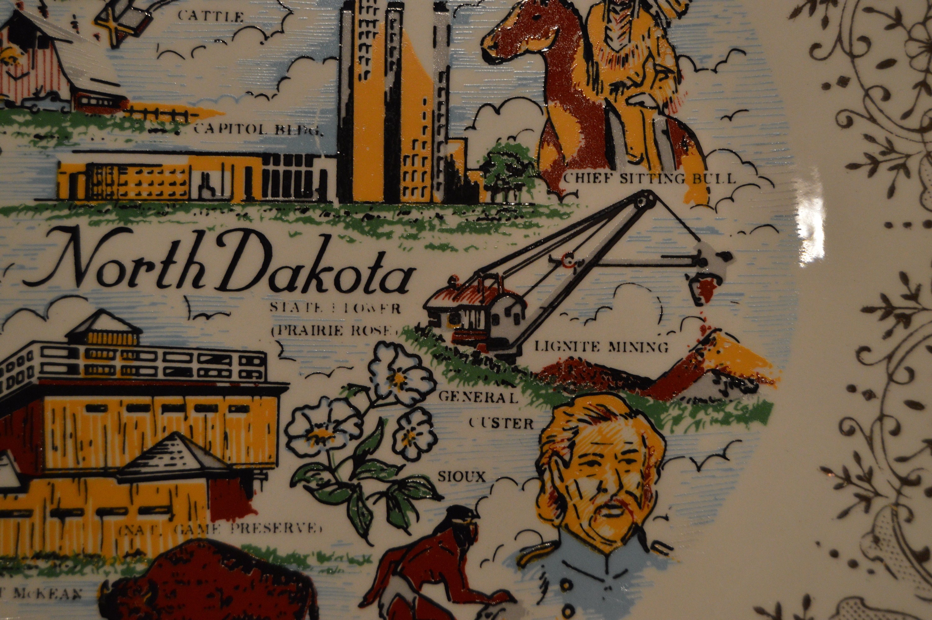 Vintage North Dakota Collector Plate9 1/2 in Etsy