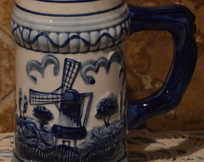 Hand Painted Delft Blue Heineken Stein/mug~about 6" Tall~great for Man ...