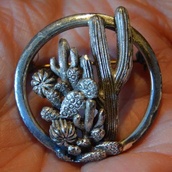Blue Stone Cactus Pin