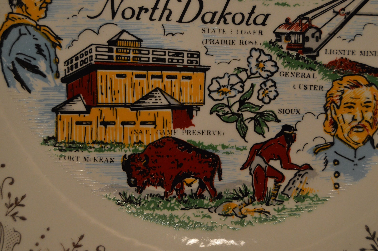 Vintage North Dakota Collector Plate9 1/2 in Etsy