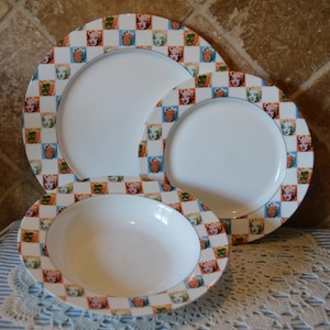 Three Pieces~Marilyn Monroe by Andy Warhol BLOCK Dinner Plate~Salad Plate And Soup/Cereal Bowl~