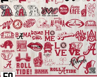 Alabama Crimson Tide Football SVG PNG Bundle (Digital Download)