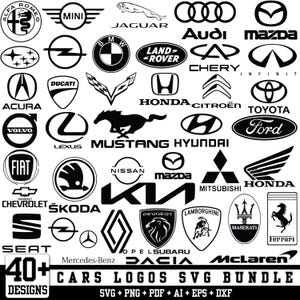 Auto-Markenlogos SVG-Bundle, Laser Cut-Dateien (Digitaler Download)