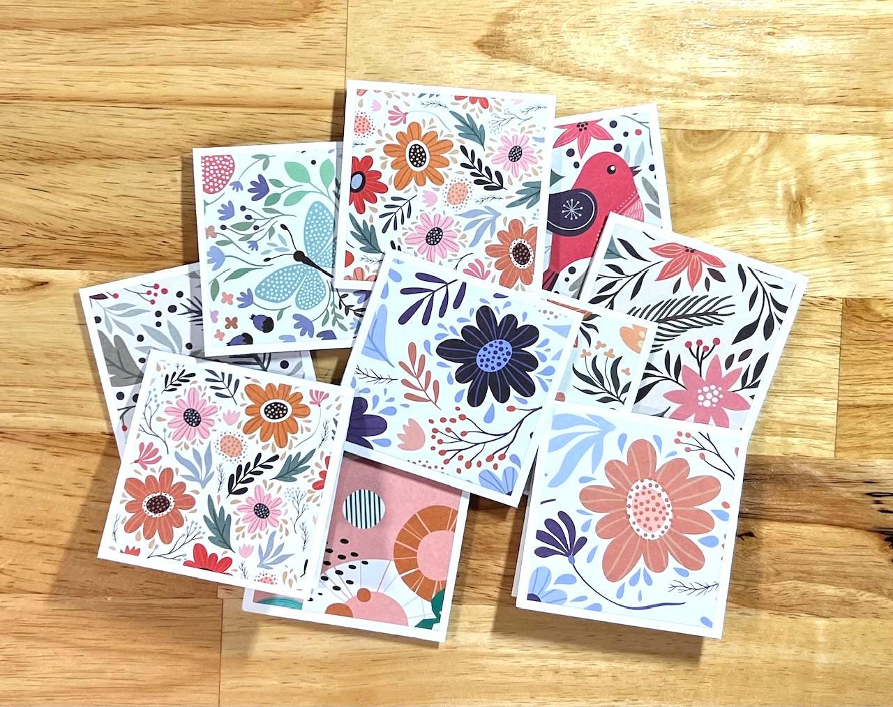 Floral Mini Note Cards (set of 10) - Etsy