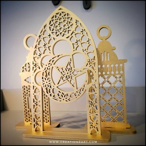 Moroccan lantern art - Set of three - Ramadan Gifts and table top displays - Ramadan Decorations, Ramadan Decor