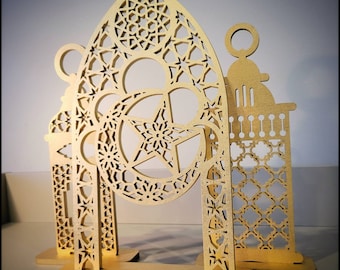 Moroccan lantern art - Set of three - Ramadan Gifts and table top displays - Ramadan Decorations, Ramadan Decor